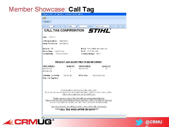 Member Showcase: Call Tag @CRMU 