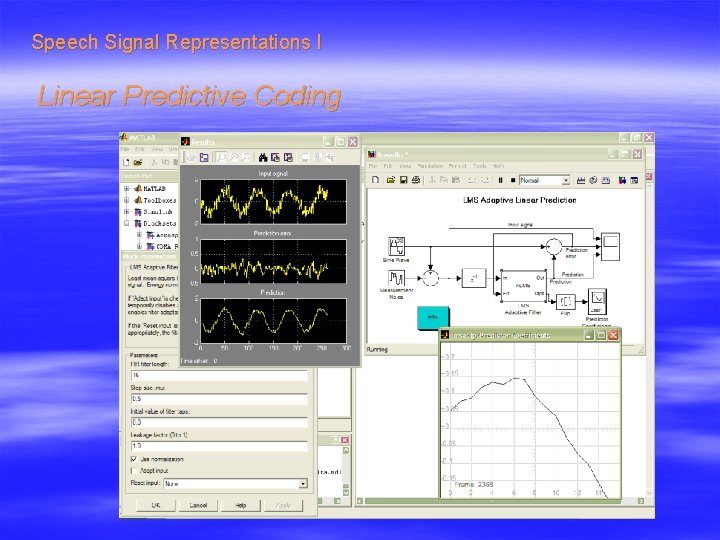 Speech Signal Representations I Linear Predictive Coding 