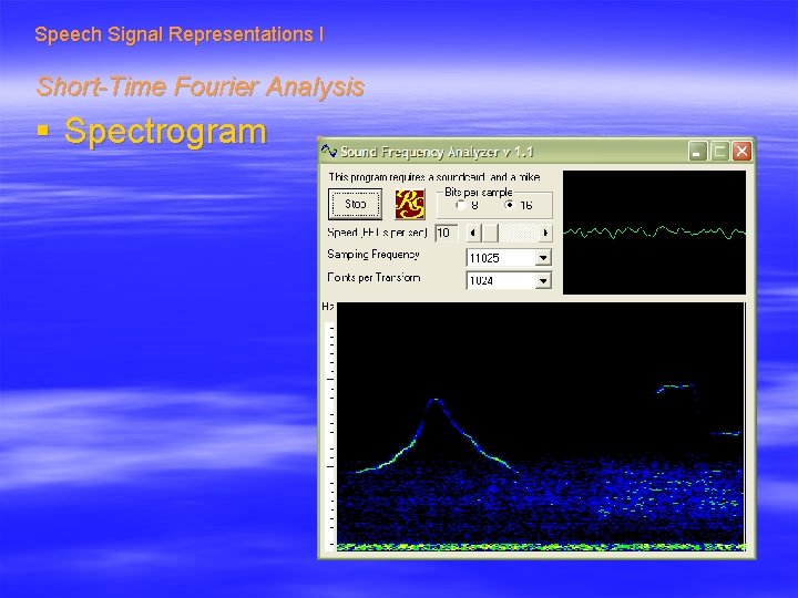 Speech Signal Representations I Short-Time Fourier Analysis § Spectrogram 