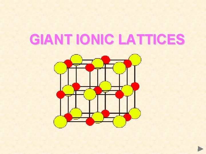 GIANT IONIC LATTICES 