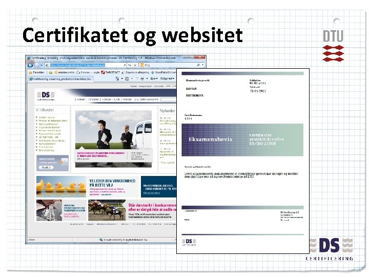 Certifikatet og websitet 