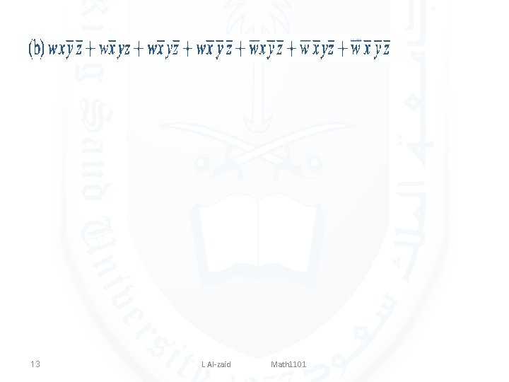 13 L Al-zaid Math 1101 