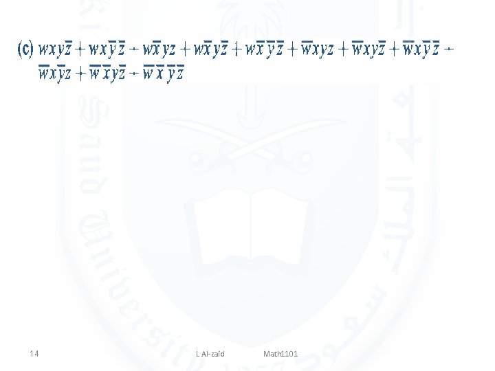 14 L Al-zaid Math 1101 