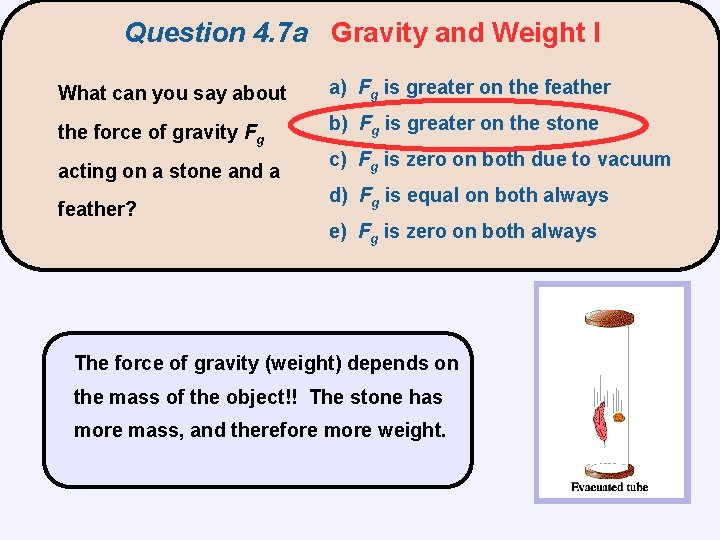 Question 4. 7 a Gravity and Weight I What can you say about a)