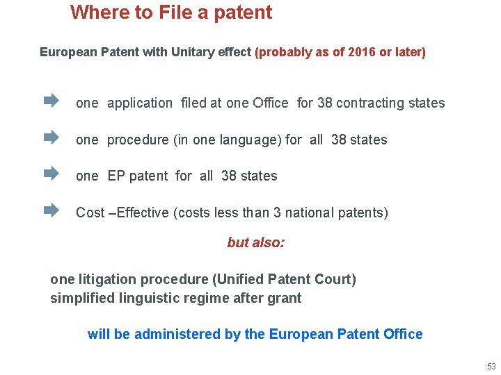 Where to File a patent European Patent with Unitary effect (probably as of 2016