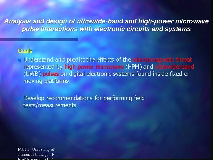 Analysis and design of ultrawide-band high-power microwave pulse interactions with electronic circuits and systems