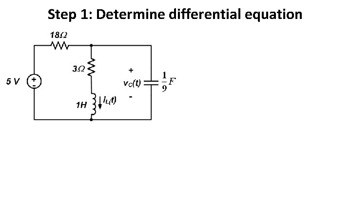 Step 1: Determine differential equation 