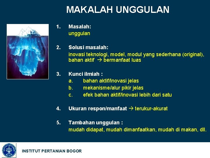 MAKALAH UNGGULAN 1. Masalah: unggulan 2. Solusi masalah: inovasi teknologi, model, modul yang sederhana