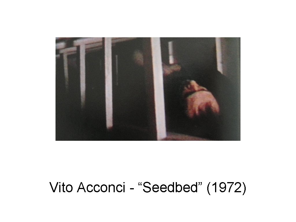 Vito Acconci - “Seedbed” (1972) 