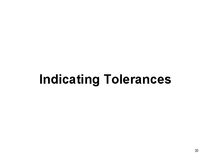 Indicating Tolerances 30 
