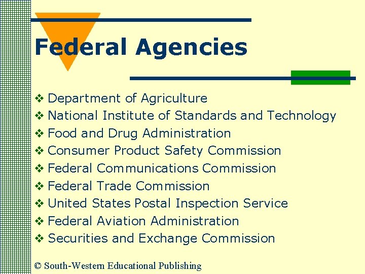Federal Agencies v Department of Agriculture v National Institute of Standards and Technology v