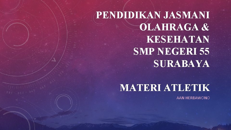 PENDIDIKAN JASMANI OLAHRAGA & KESEHATAN SMP NEGERI 55 SURABAYA MATERI ATLETIK AAN HERBAWONO 