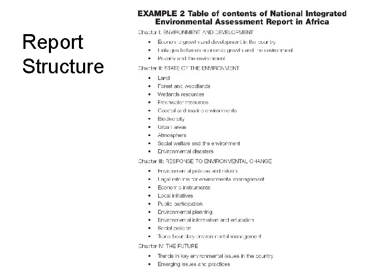 Report Structure Report Structure