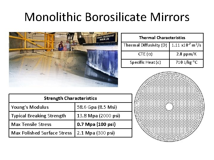 Monolithic Borosilicate Mirrors Thermal Characteristics Strength Characteristics Young’s Modulus 58. 6 Gpa (8. 5 Monolithic Borosilicate Mirrors Thermal Characteristics Strength Characteristics Young’s Modulus 58. 6 Gpa (8. 5