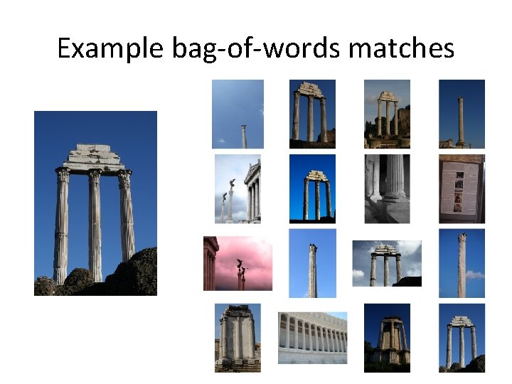 Example bag-of-words matches Example bag-of-words matches