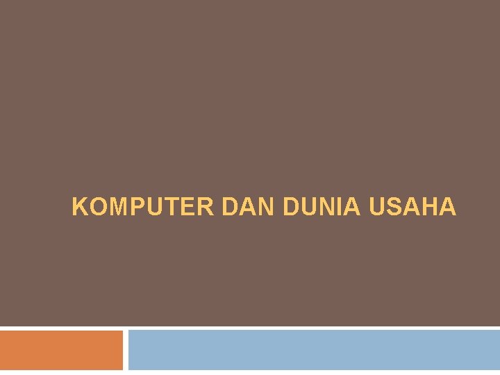 KOMPUTER DAN DUNIA USAHA 