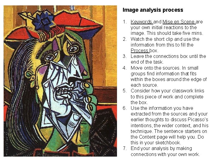Image analysis process 1. Keywords and Mise en Scene are your own initial reactions