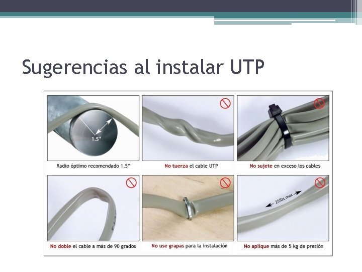 Sugerencias al instalar UTP 