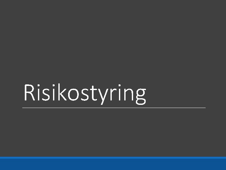 Risikostyring 