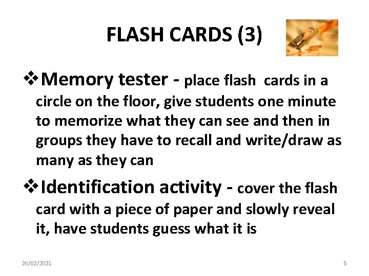 FLASH CARDS (3) v. Memory tester - place flash cards in a circle on FLASH CARDS (3) v. Memory tester - place flash cards in a circle on