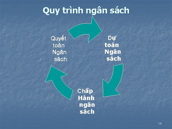 Quy trình ngân sách Dự toán Ngân sách Quyết toán Ngân sách Chấp Hành