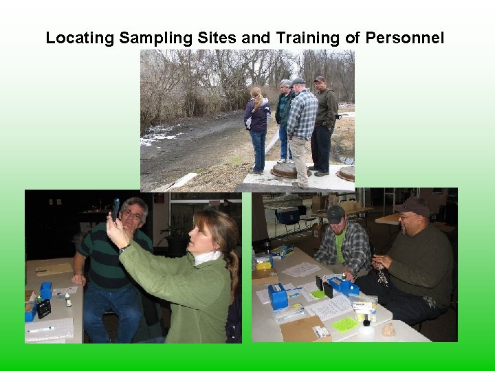 Locating Sampling Sites and Training of Personnel 