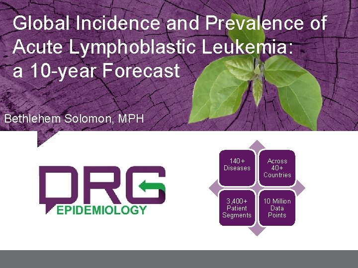 Global Incidence and Prevalence of Title of presentation Acute Lymphoblastic Leukemia: Name of presenter