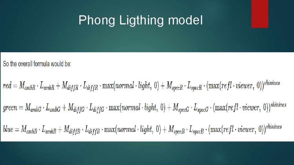 Phong Ligthing model 