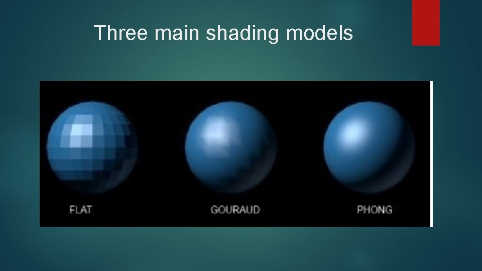 Three main shading models 