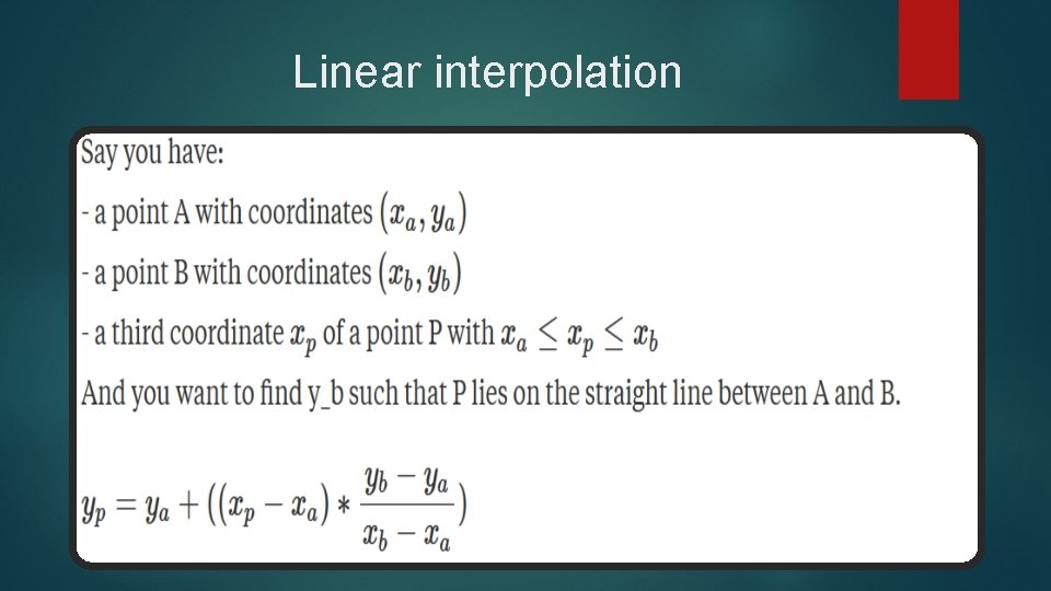 Linear interpolation 