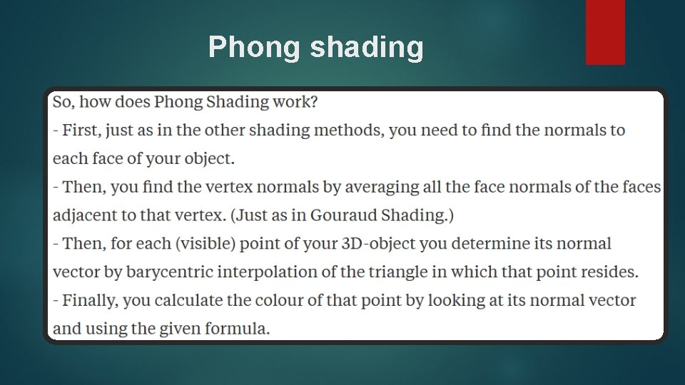 Phong shading 