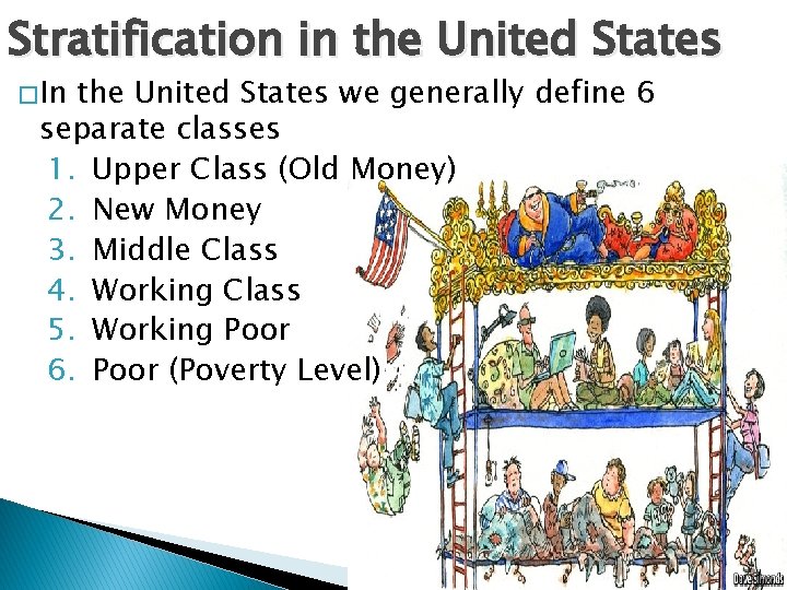 Stratification in the United States � In the United States we generally define 6