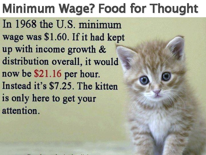 Minimum Wage? Food for Thought 
