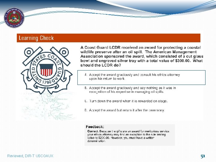 Reviewed, DIR-T USCGAUX 51 