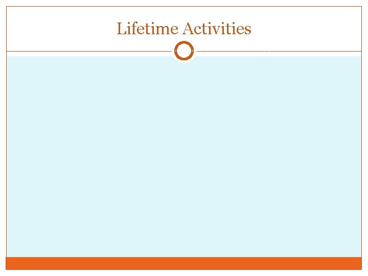 Lifetime Activities 
