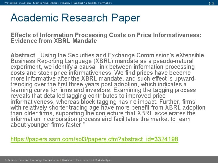 3 3 Academic Research Paper Effects of Information Processing Costs on Price Informativeness: Evidence