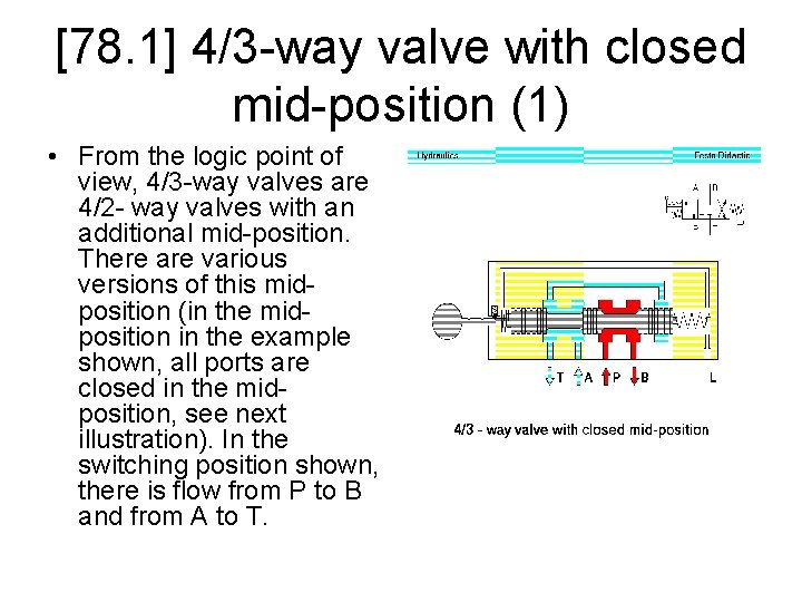 [78. 1] 4/3 -way valve with closed mid-position (1) • From the logic point