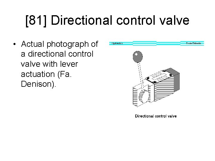 [81] Directional control valve • Actual photograph of a directional control valve with lever
