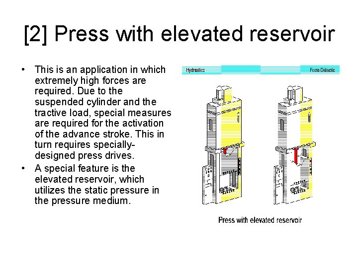 [2] Press with elevated reservoir • This is an application in which extremely high