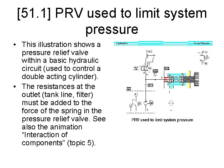 [51. 1] PRV used to limit system pressure • This illustration shows a pressure