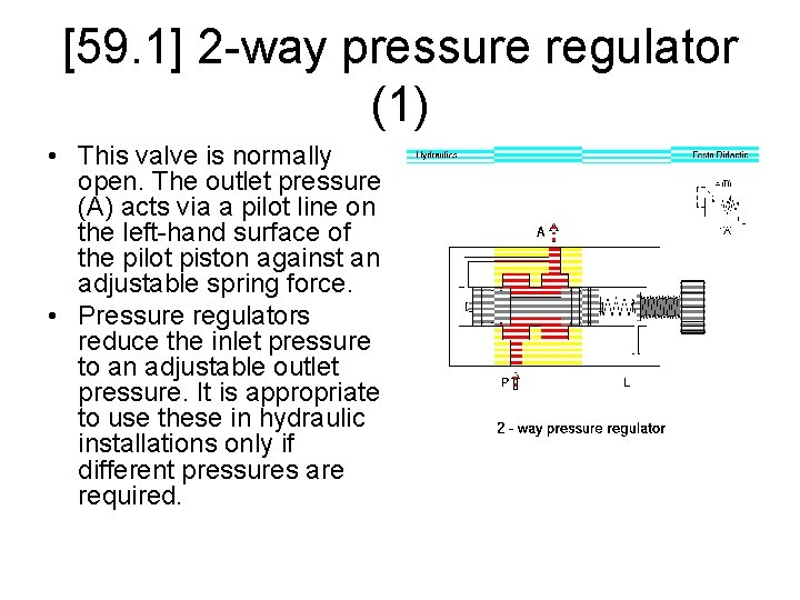 [59. 1] 2 -way pressure regulator (1) • This valve is normally open. The