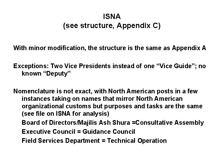 ISNA (see structure, Appendix C) With minor modification, the structure is the same as