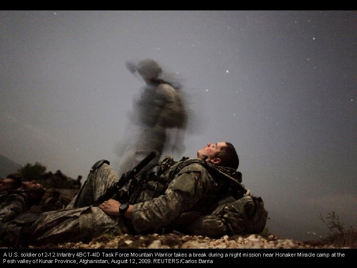A U. S. soldier of 2 -12 Infantry 4 BCT-4 ID Task Force Mountain