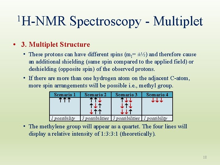 1 H-NMR Spectroscopy - Multiplet • 3. Multiplet Structure • These protons can have