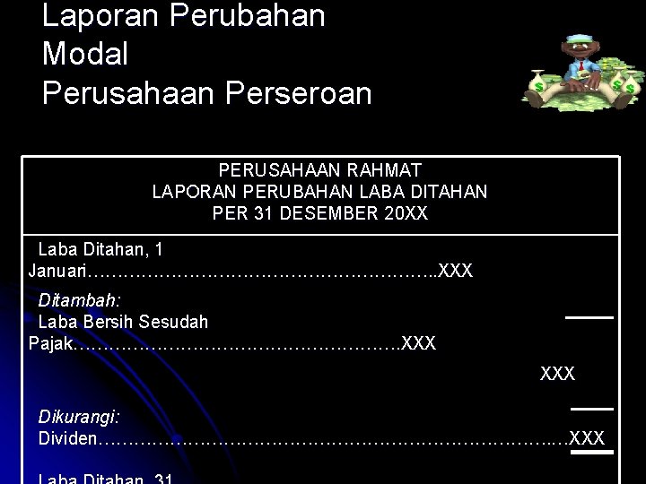 Laporan Perubahan Modal Perusahaan Perseroan PERUSAHAAN RAHMAT LAPORAN PERUBAHAN LABA DITAHAN PER 31 DESEMBER