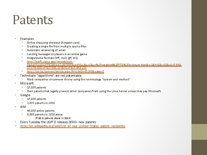 Patents • • • Examples • Online shopping checkout (Amazon. com) • Creating a