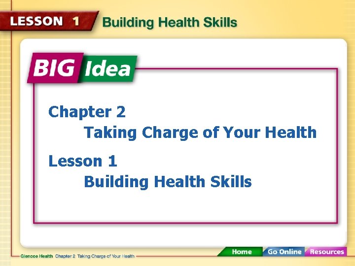 Chapter 2 Taking Charge of Your Health Lesson 1 Building Health Skills 