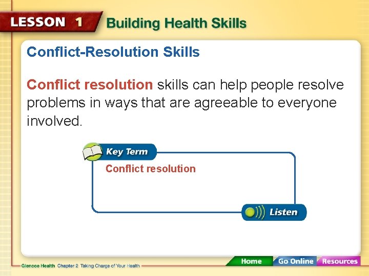 Conflict-Resolution Skills Conflict resolution skills can help people resolve problems in ways that are