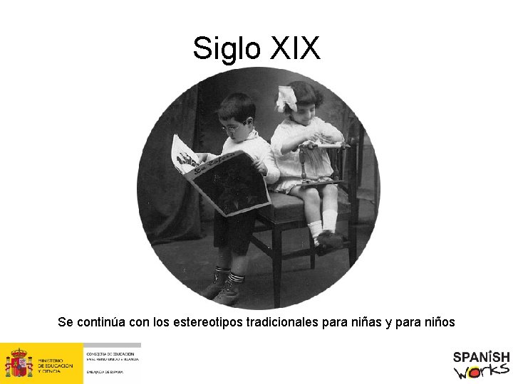 Siglo XIX Se continúa con los estereotipos tradicionales para niñas y para niños 