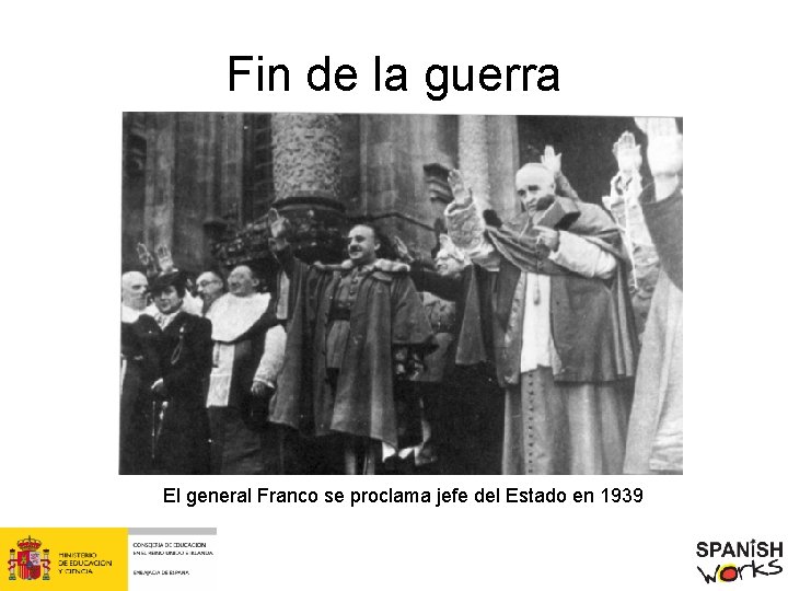 Fin de la guerra El general Franco se proclama jefe del Estado en 1939